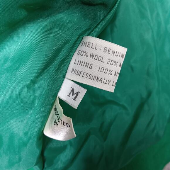 Vintage Winlit Women Jacket Size Medium Green Felt and Leather Panelsd - Picture 11 of 16